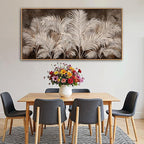 Boho Wall Art in Modern Brown, Minimalist Canvas Artwork for Living Room,Framed Large Wall Art for Bedroom Wall Decor - Textured Decorative Neutral Wall Pictures 24×48IN