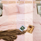 Sasttie Twin Comforter Set, 5-Piece Bed in a Bag, Pintuck Bedding Sets for All Season, Includes Comforter, Flat Sheet, Fitted Sheet, Pillowcase and Pillowsham, Blush Pink