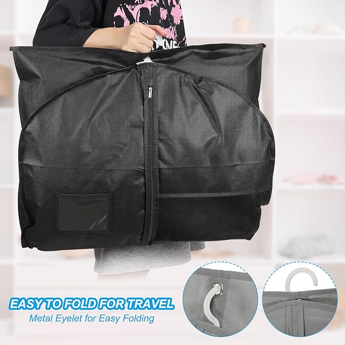 PATIKIL 31" Garment Bag, 5 Pack Breathable Suit Bag for Storage Hanging Clothes Dustproof Garment Covers for Suits Coats Dresses, Gray