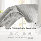 Comfort Spaces Grey Oversized Queen Quilt Set 102"x118" Bedspread Quilted Summer Lightweight Microfiber Bedding Coverlet with Double Sided Stitching Soft All Season Cozy 3 Piece with Matching Shams