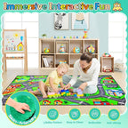 Road Car Rug,City Road Rug for Kids,3x5 Ft Kids Floor Play mat,and Car Carpet Play Mat with Realistic Colors – Perfect for Children and Non-Slip for Classroom,Playroom and Bedroom