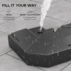 Outsunny 2-Piece Cantilever Offset Patio Umbrella Base Weight Set, 231 lb Heavy Duty Fillable Outdoor Offset Umbrella Weights with Easy-Fill Spouts for Water or Sand for Garden, Backyard, Black