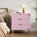 GarveeHome Pink Dresser, Modern 3 Drawer Dresser for Bedroom with Gold Handle and Large Drawer, Wood Double Chest of Drawers and Storage Organizer for Living Room, Hallway, Entryway