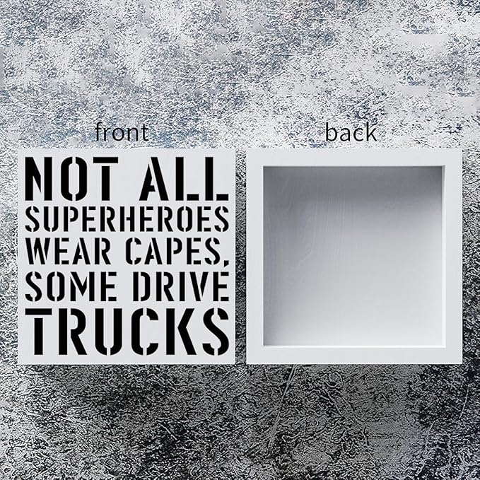 Truck Driver Wooden Box Sign Home Wall Decor 5 X 5 Inch Rustic Not All Superheroes Wear Capes Some Drive Trucks Wood Box Sign