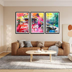 Novatique Banksy Canvas Wall Art Graffiti Pictures Wall Decor Hand Of God Pop Art Abstract Painting Street Art Pictures for Bedroom Living Room,24" x 36" x 3pcs