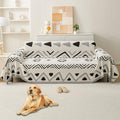 HAOMAIJIA Non Slip Couch Cover Sofa Covers for 3 Cushion Couch Washable sectional Couch Covers for Dogs pet Furniture Protector Couch Cover Blanket for Living Room (My-Black, 71"x118")