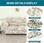 KRFOONN 4 Piece Printed Sofa Couch Cover for 3 Cushion Couches Stretch Sofa Slipcovers with 3 Separate Seat Cushion Covers Washable Furniture Protector with Elastic Bottom (Sofa, 54)