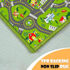 Non-Slip Town City Road Map Playmat for Boys, Perfect for Playroom and Bedroom, Car Track Mat - 6'7" x 4'11"(Rectangular)