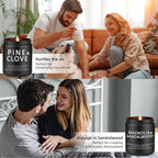Candles for Men, 4 Pack Scented Candles, Gifts for Father Dad Day, 50 Hours Long Burning Soy Candles for Home Scented (Pine/Sandalwood/Patchouli/Oak)