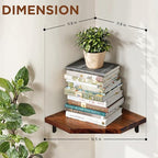 Demigo Corner Shelf Wall Mount, Set of 2 Solid Acacia Wood 11.8 x 16.5 inches Floating Corner Shelves, Smooth - Durable - Attractive Corner Shelves for Bedroom Living Room Bathroom Kitchen
