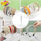 Acrylic Headband Holder Organizer Headband Stand for Women and Girls Compact Hair Accessory Display Holder (Clear)