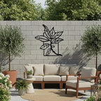 Wita Home Leaf Branch Metal Wall Art, Minimalist Botanical Outdoor and Indoor Decor, Powder-Coated Steel, Weather-Resistant Garden Patio Wall Sculpture, Modern Nature Inspired Design (24×22 inches)