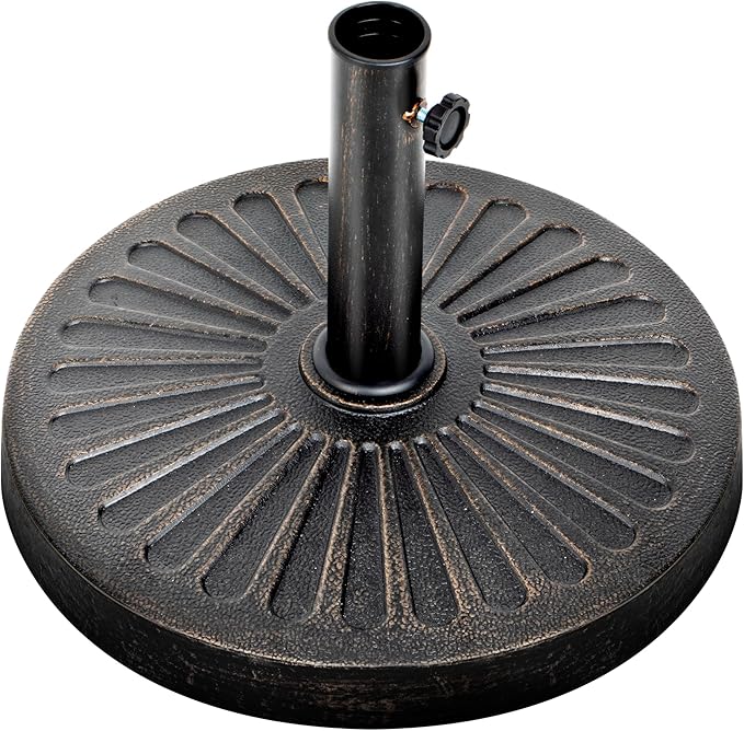 Simple Deluxe 31 LBS 18 in Heavy Duty Round Stand Market Umbrella Base for Patio Outdoor, Deck, Classic-Black