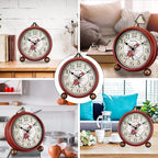 Maxspace Classic Vintage Clock - Elegant and Decorative Analog Clock,Silent Non-Ticking Clocks with Distressed Metal Frame for Office, Living Room or Bedroom