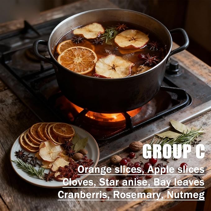 Intention Simmer Pot Blends,Potpourri Simmer Pot for Stove, Potpourri Simmering Fall Home Fragrance for Housewarming, Christmas,with Herbs, Dried Fruit (A,2PCS)
