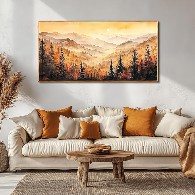FUHAIHUA Wood Framed Canvas Wall Art For Living Room Wall Decor For Bedroom Office Wall Decoration Forest Landscape Paintings Farmhouse Pictures Artwork Room Aesthetic Home Decor 20x40 In