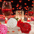 STMK 9 Pcs 3 Inch Valentine’s Day Rattan Balls Decorative, Wedding Wicker Balls Decorations for Valentine’s Day Decor DIY Vase Bowl Filler Wedding Decoration