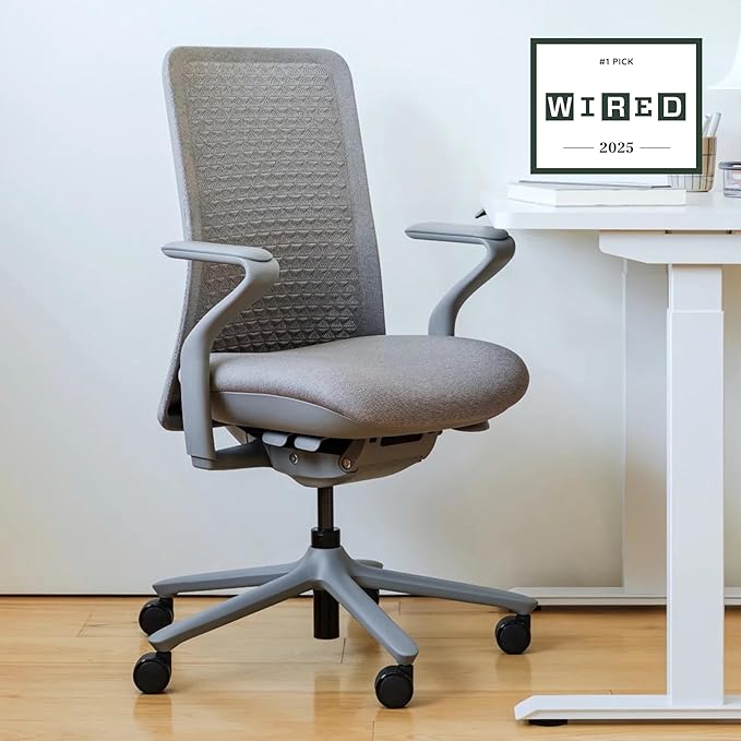 Branch Verve Chair - High Performance Executive Office Chair with Contoured Back and Adjustable Lumbar Support - High Density Foam Cushion and 3D Knit Back - Fits 5' to 6', Up to 275 lbs, Lunar