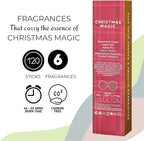 Folkulture Incense Sticks (120 Sticks) | Set of 6 Premium Incense for Meditation, Aromatherapy, Gifts | No Charcoal,Organic, Non Toxic, 45 Mins, Long Burning Peppermint, Apple Tart Insence-Sticks