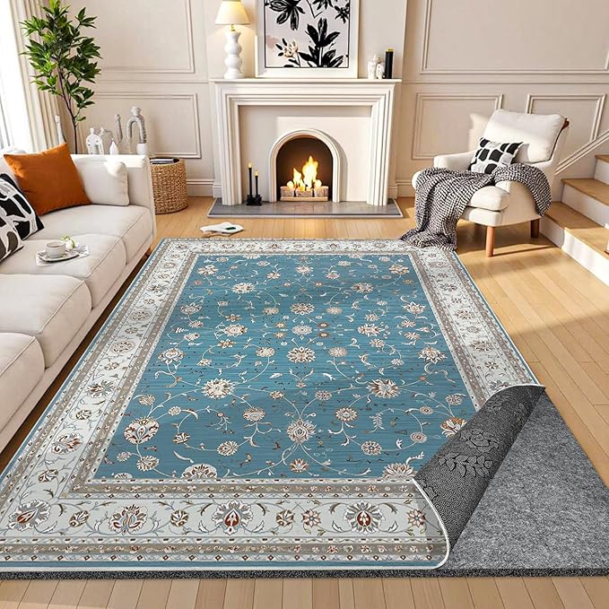 Waterproof Rug Pad, Thick 5x7 ft Under Area Rug Carpet Pad, Non Slip Felt Rug Pads for Hardwood Floors, Keep Carpets in Place Soft and Prevent Rug from Wrinkling or Buckling