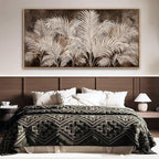 Boho Wall Art in Modern Brown, Minimalist Canvas Artwork for Living Room,Framed Large Wall Art for Bedroom Wall Decor - Textured Decorative Neutral Wall Pictures 29×58IN