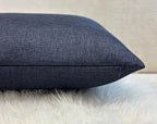 Aiking Home Woven Fine Faux Linen Throw Pillow Cover, Size 12"x24", Navy