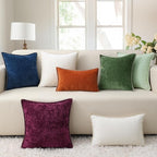 decorUhome Spring Chenille Soft Cozy Throw Pillow Covers 24x24 Set of 2, Modern Farmhouse Boho Velvet Decorative Euro Sham Pillow Cases with Stitched Edge for Couch Sofa Bed Home Decor, Aqua Haze