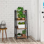 HOOBRO Ladder Shelf, 4-Tier Bookshelf, Corner Bookcase, Freestanding Storage Shelf Display Organizer, for Living Room, Bedroom, Home Office, Kitchen, Rustic Brown and Black BF304CJ01