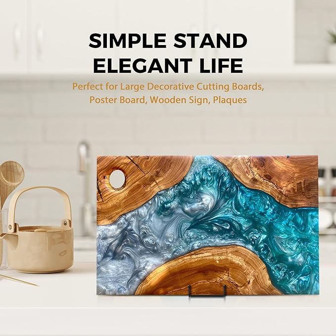 TR-LIFE 4 Pack 12 Inch Large Plate Stands/holder for Display - Metal Picture Frame Holder Stand + Easels for Platter, Book, Plaque, Photo, Table top Art
