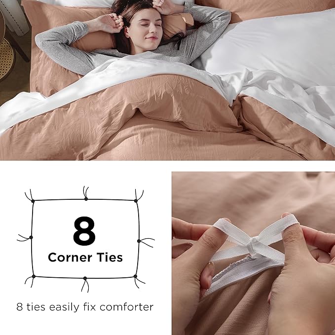 Bedsure Mocha Mousse California King Duvet Cover - Prewashed Cotton-Like Polyester Extra Soft Bedding Set, Includes 1 Cal King Duvet Cover 104''x98'' with Zipper Closure & 2 Pillow Shams, No Comforter