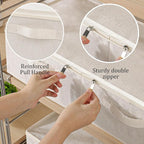 Underbed Storage Box Organizer, Foldable Under Bed Clothes Bags Container, Flat Bins with Lid for Organizing Clothes, Sheets, Blankets, Comforter, 23.6x11.8x5.9in, Beige, 3 Pack
