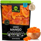 NUT CRAVINGS - Dried Mango Slices, Lightly Sweetened (8oz, 1 Pack) Tu Bishvat Favorite - Sweet Healthy Snack, Vegan, Kosher, Resealable Bag