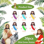 20pcs Mini Jesus Statue Ornament Mini Christ Savior Decoration Small Jesus Statue Sunday Religious Party Easter（Colorful）