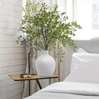 Fake Plants Eucalyptus Stems,Plastics Ficus Stems for Vase Artificial Plants,Greenery Stems Branches for Vase Faux Plants Indoor,Faux Greenery Indoor Vase Fillers for Home Decor（4Pcs Green）
