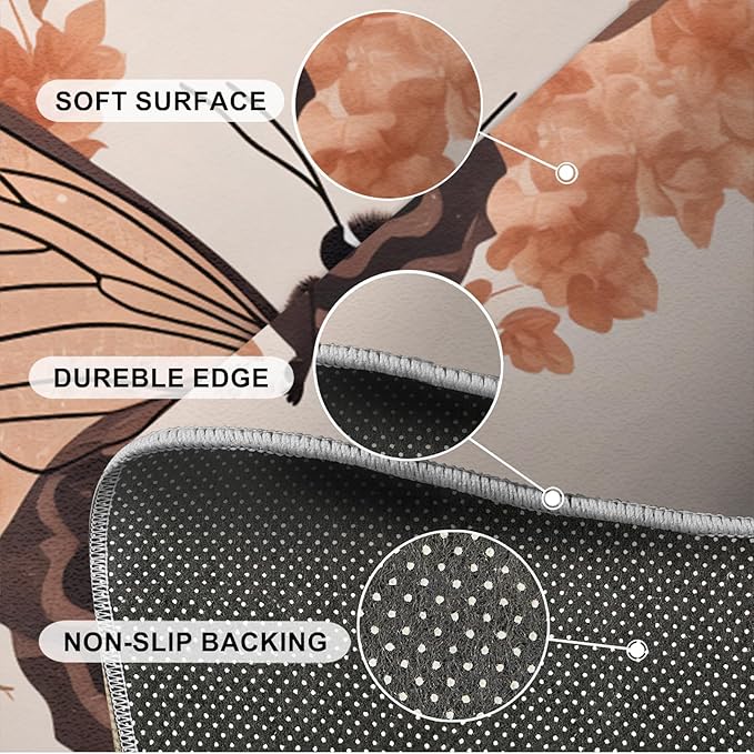 Hopscotch Carpet for Bedroom, 1.3x7ft, Zebra Jellyfish Animal Print Indoor Throw Rug, Cartoon Blue Runner Rug for Kids Room, Thin Low Pile Breathable Non Slip Rugs for Classroom Playroom