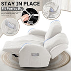 VANSOFY Recliner Loveseat Cover, 6-Pieces Stretch Dual Recliner Sofa Cover Soft Jacquard Reclining Couch Slipcover Furniture Protector with Elastic Bottom for Kid, Pets(2 Seat,Porcelain White)
