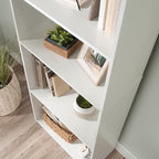 Sauder Beginnings 5-Shelf Bookcase, Bookshelf with Adjustable Storage Shelves, in Soft White