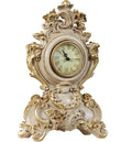 Touch of Class Oliviana Table Clock - Resin - Ivory, Gold - Victorian Style - Acanthus Leaves - Vintage Decor for Bedroom, Bathroom Shelf, Living Room, Mantel, Entryway, Foyer