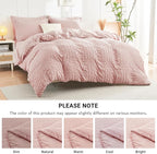 HYMOKEGE Rose Gold Twin XLComforter Set Seersucker 5 Pieces, All Season Luxury Bed in a Bag for Bedroom, Bedding Set with Comforter, Sheets, Pillowcase & Sham