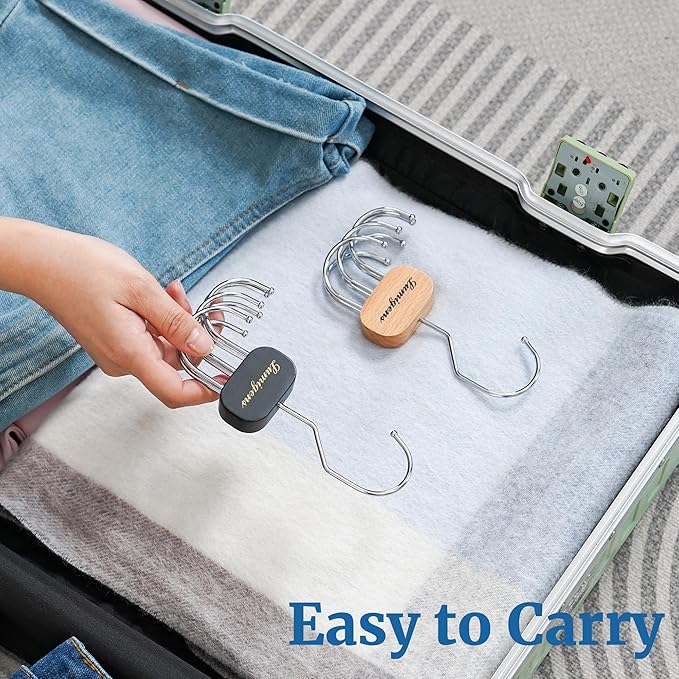 Belt Hanger, Belt Organizer for Closet,Rotatable Tie Rack,Belt Holder,Hanging Closet Organizer Hook for Belt, Bra, Tank Top, Tie, Scarf, Purse,4PCS,Natural