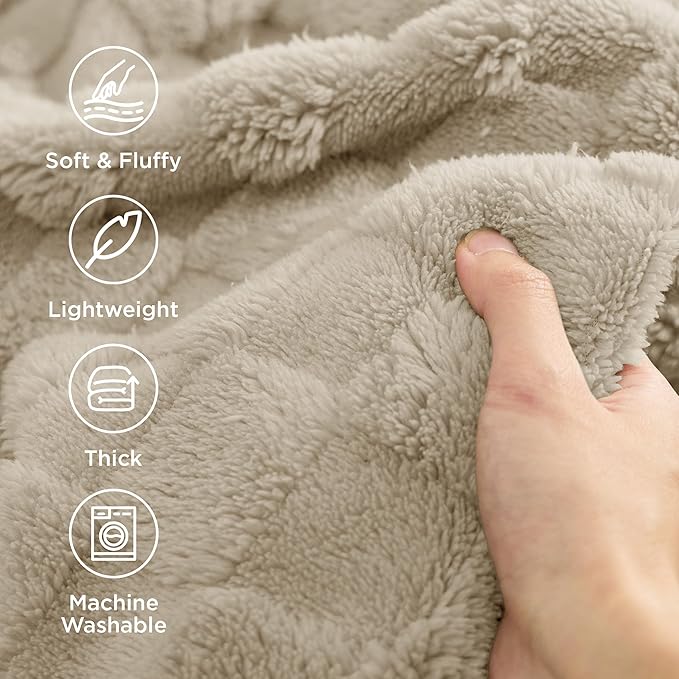 Bedsure GentleSoft California King Blanket for Bed - Super Soft Cozy Blankets for Women Men Girls, Large Fuzzy Fleece Throw for Bedroom Decor, Neutral, 102x96 Inches