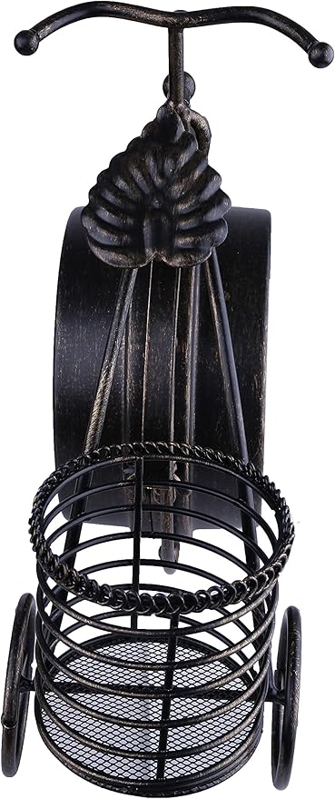 Berry President Antique Crafts Retro Vintage Style Bicycle Desk & Shelf Clock Modern Home Office Decoration Tabletop Display Ornament (Dark Brown)