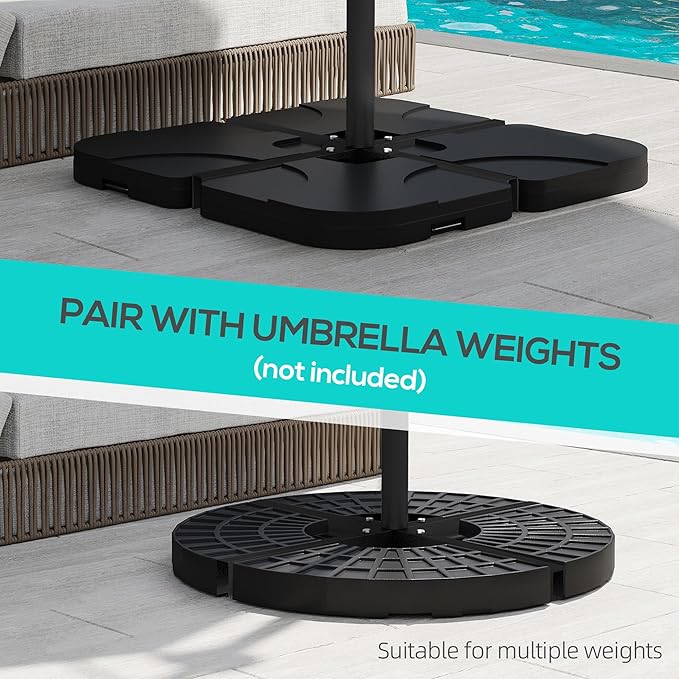 Outsunny Outdoor Universal Cross Brace Stand for Patio Umbrella, Cross Umbrella Base for Large Market Umbrella or Small Offset Umbrella, Black