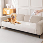 HAOMAIJIA Pet Couch Covers for Sofa Waterproof Couch Cover for Dogs Chenille Non Slip Sofa Covers Washable for 2 Cushion Couch Furniture Protector (Cream White, 36.5" x 62" 1 Pack)