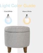 Homepop Home Decor | Upholstered Round Tufted Foot Rest Ottoman | Ottoman with Storage for Living Room & Bedroom | Decorative Home Furniture, Gray Fabric