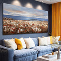GAIDUOMAI Coastal Wall Art Wildflower Mountain Canvas Picture for Living Room Office Contemporary Art 24"x48" Neutral Wall Hanging Decor for Home