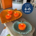 PartyLite Set of 12 Tea Lights Candles, Shredded Coconut & Papaya Scent, Aromatherapy Scented Candles Gift Set, Up to 4 to 6 Hours Burn Time