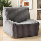 Trenda 32'' Boneless Chair, Super Comfy Bedroom Accent Chair, Sofa Chair, Soft Faux Fur Cover Floor Couch for Living Room,College, Dorm to Reading& Gaming(Grey)