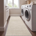 Art&Tuft Non-Slip Runner Rug - 3x5 Runner Rug Washable Low-Pile Rugs Runners, Soft Distressed Carpet Runner for Bedroom Bathroom Kitchen Laundry Living Room, Beige