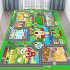 Kids Car Playmat, Kids Rug for Playroom Car Mat Town City Road Traffic Rugs, Play Mat for Floor, Extra Large Boys Kid Car Track Play Rug (Style SIX, 110.2 X 78.7 INCH)